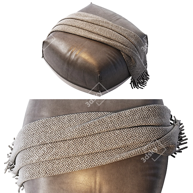 Brioni Medium Pouf - Stylish and Versatile Seating Solution 3D model image 4