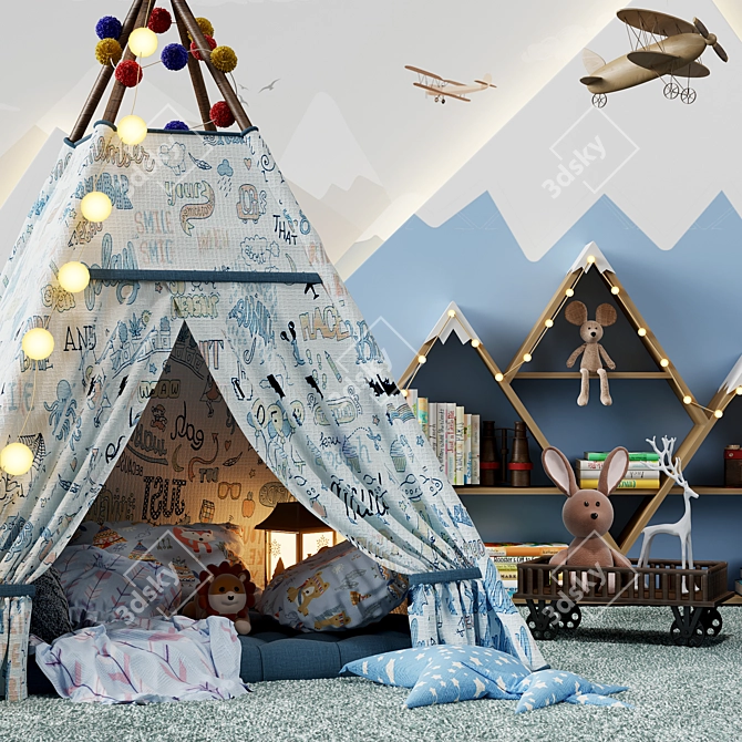 Boho Chic Childroom Decor 3D model image 2