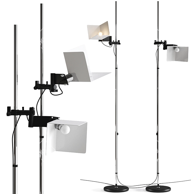 Sleek Stilnovo Triedro Floor Lamp 3D model image 1