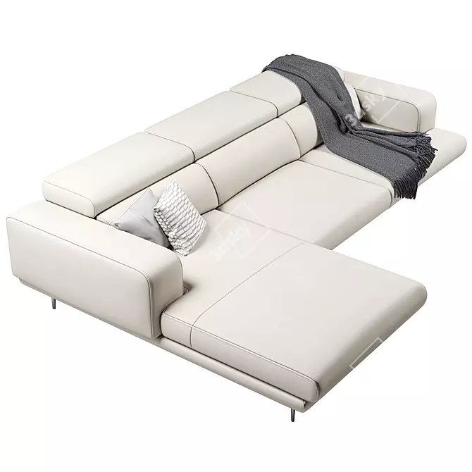 FENDA Millet Corner Sofa: Stylish & Spacious 3D model image 4