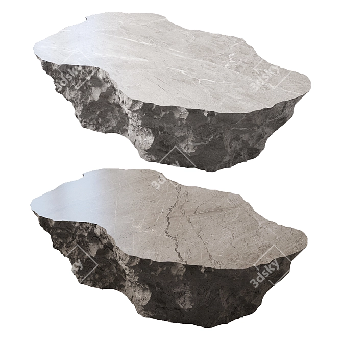 Stylish Stone Coffee Table 3D model image 1