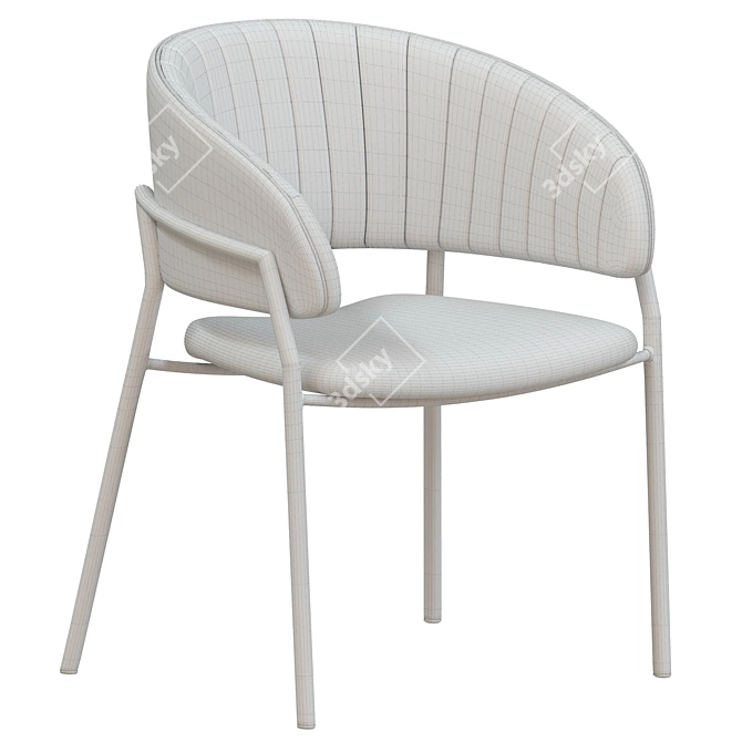 Elegant Velvet Gold Chair 3D model image 10