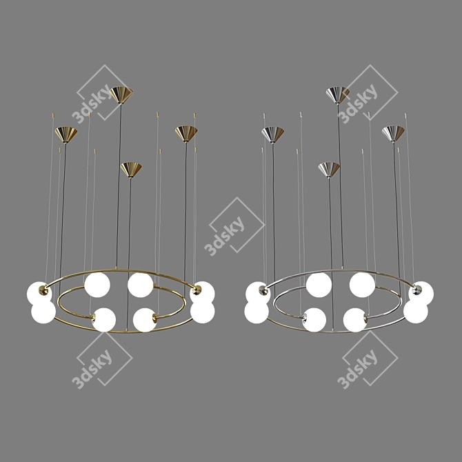 Elegant Brook Pendant Lamp - G9, 8 Bulbs 3D model image 2