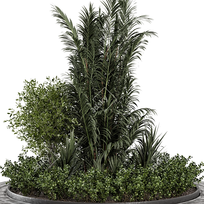 Outdoor Garden Set 360: Bush & Tree 3D model image 2