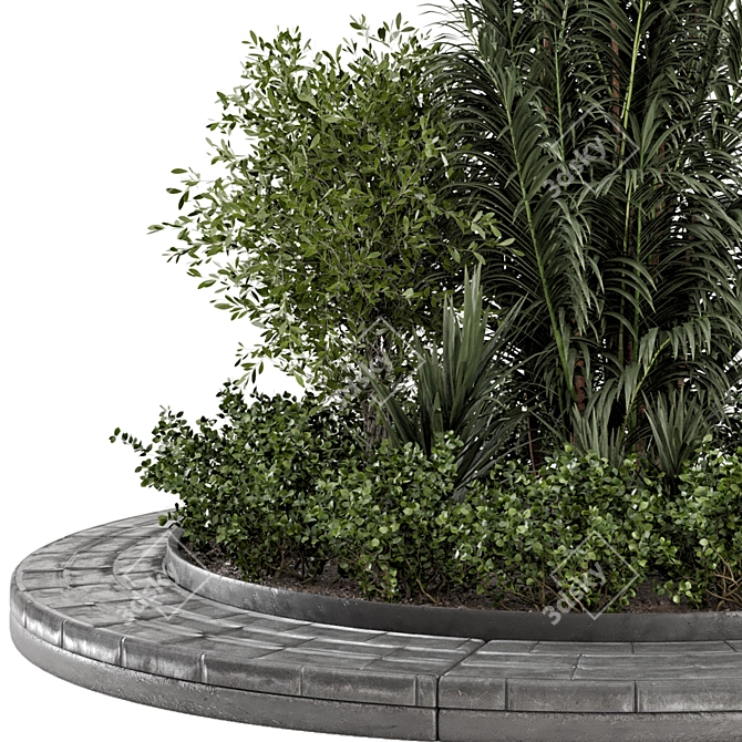 Outdoor Garden Set 360: Bush & Tree 3D model image 3