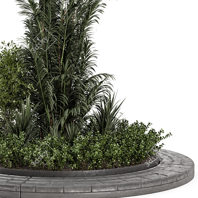 Outdoor Garden Set 360: Bush & Tree 3D model image 4