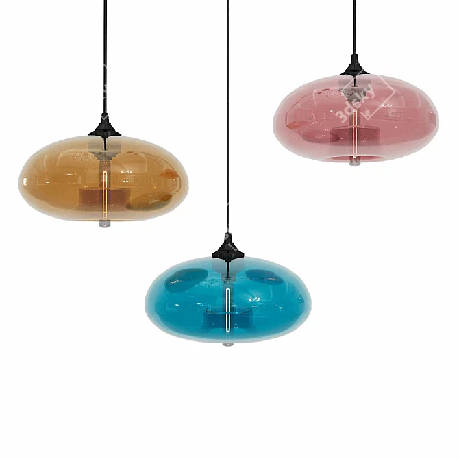 Nordic Glass Pendant Light 3D model image 2