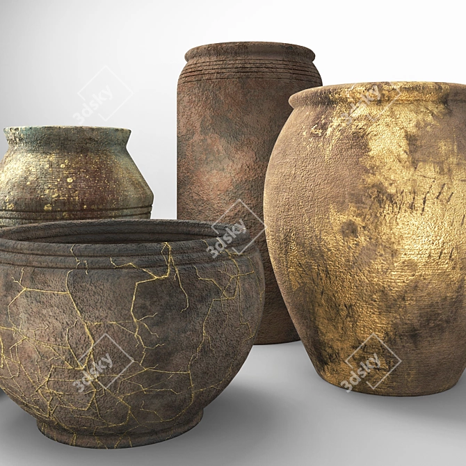 Modern Vase Collection: Variety of 5 Unique Designs 3D model image 3