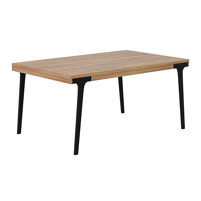 Lakin Teak Dining Table: Pull-out Perfection! 3D model image 1