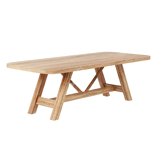 Leanne Ford Aya 94" Natural Wood Dining Table 3D model image 1