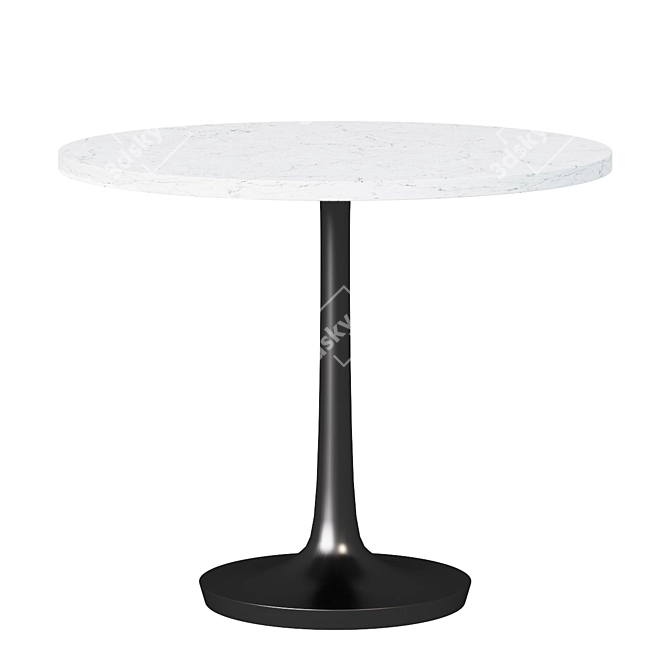 Elegant Nero White Marble Dining Table 3D model image 1