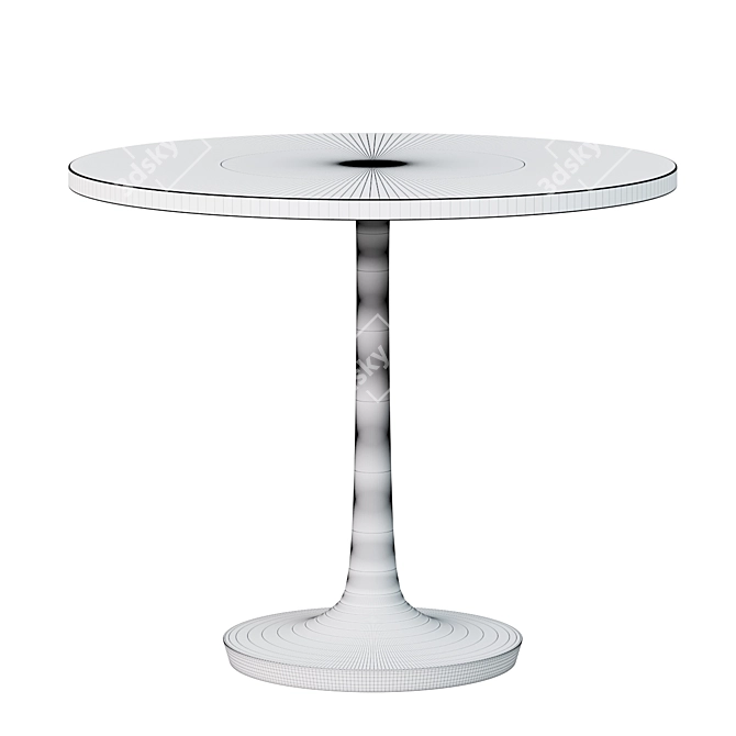 Elegant Nero White Marble Dining Table 3D model image 2