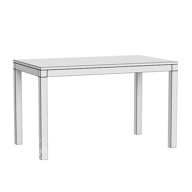 Elegant Marble Dining Table with Dark Steel Base 3D model image 2