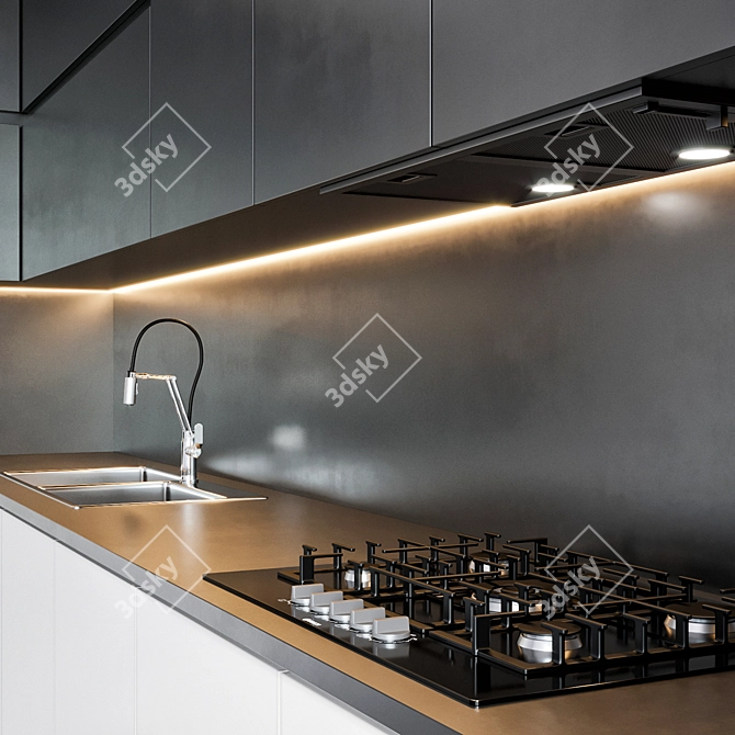 Modern Bosch Kitchen with Brizo Faucet 3D model image 5