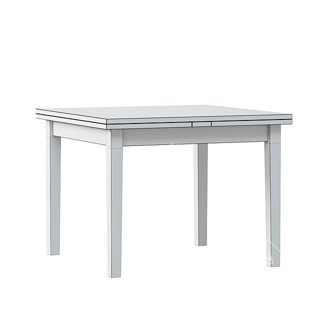 Pratiko Dove Gray Square Dining Table 3D model image 2