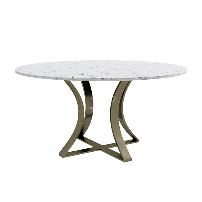 Marble Top Dining Table: Elegant and Sleek 3D model image 1