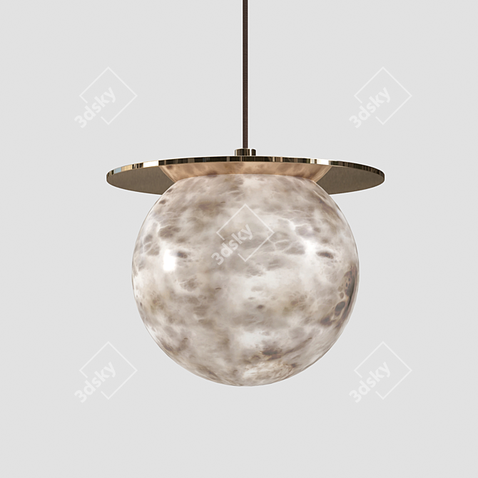 Elegant Alabaster Yak Pendant 3D model image 1