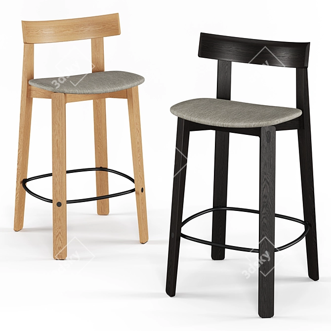 Modern and Compact Nora Counter Chair 3D model image 1
