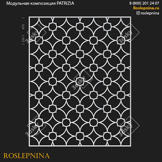 Elegant Modular PATRIZIA: Transform Your Walls 3D model image 1