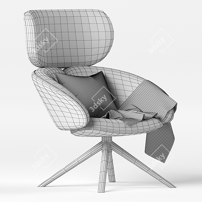 Peach Delight: Mobboli's Modern Armchair 3D model image 5