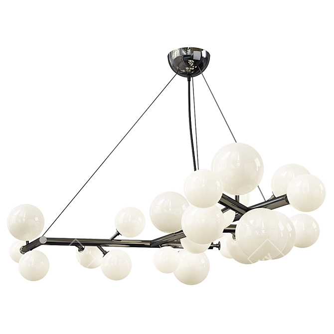 Elegant 27-Light Black Chandelier 3D model image 2