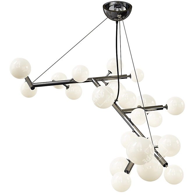 Elegant 27-Light Black Chandelier 3D model image 3