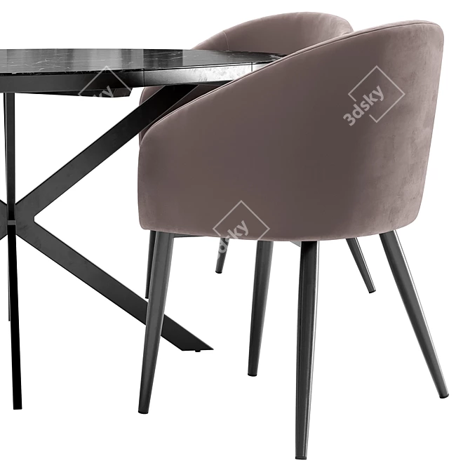  Elegant La Fontain Dining Chair and Astra Table Set 3D model image 5