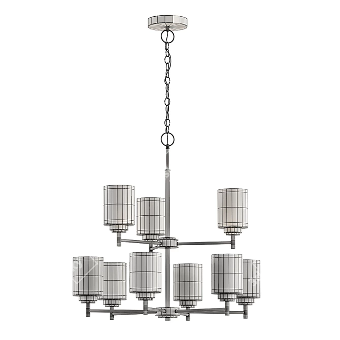 Kichler Winslow: Elegant 9-Light Chandelier 3D model image 2