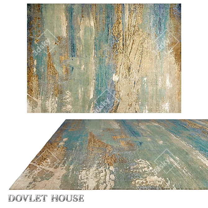 Title: Elegant Dovlet House Wool-Silk Carpet 3D model image 1