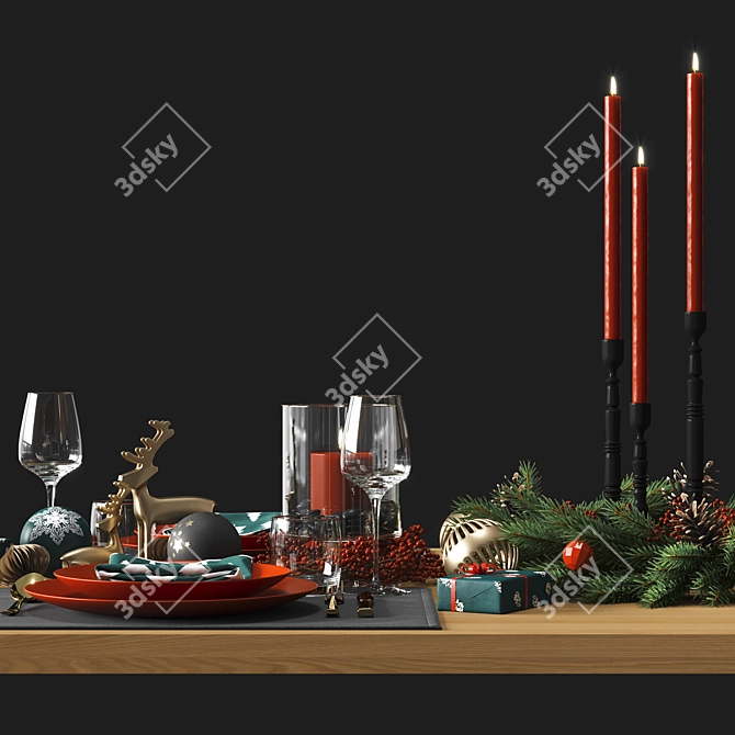 Festive Table Setting 3D model image 6