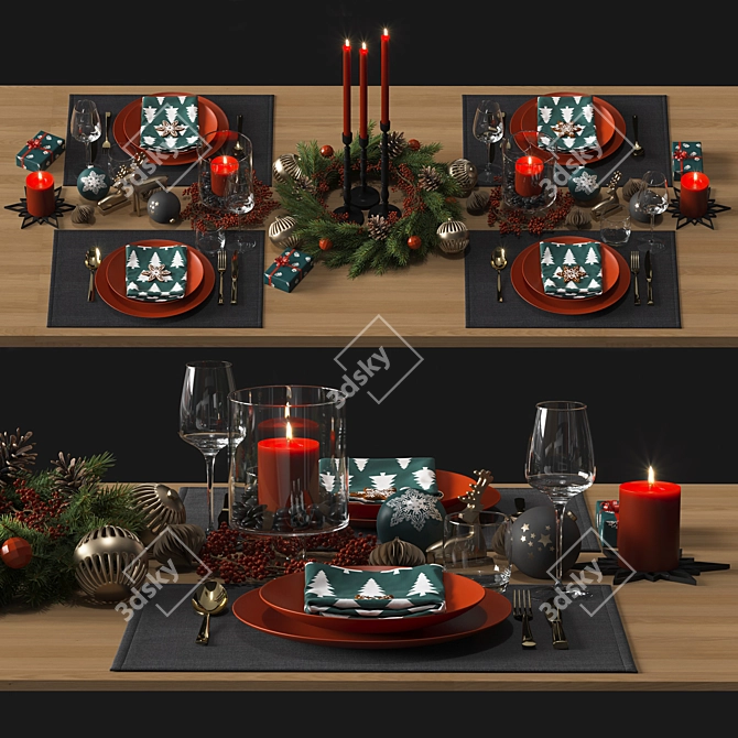 Festive Table Setting 3D model image 9