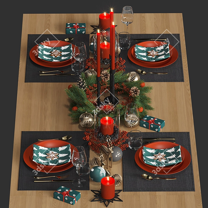 Festive Table Setting 3D model image 10