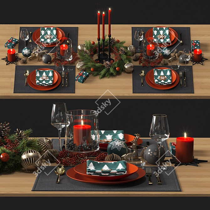 Festive Table Setting 3D model image 11