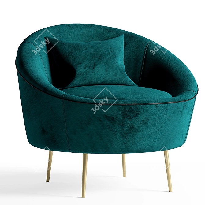 Modern Minimalist Millie Chair 3D model image 4
