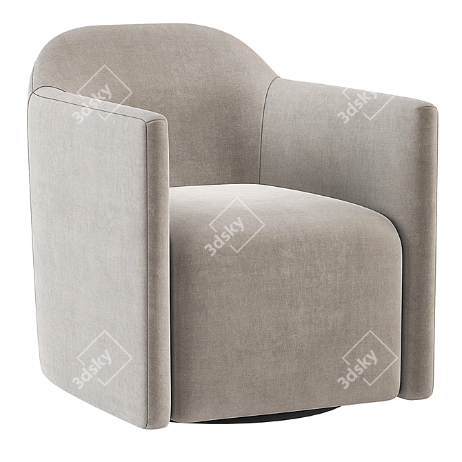 Blu Dot About Face Swivel Chair - Modern Velvet Lounge Seating 3D model image 1