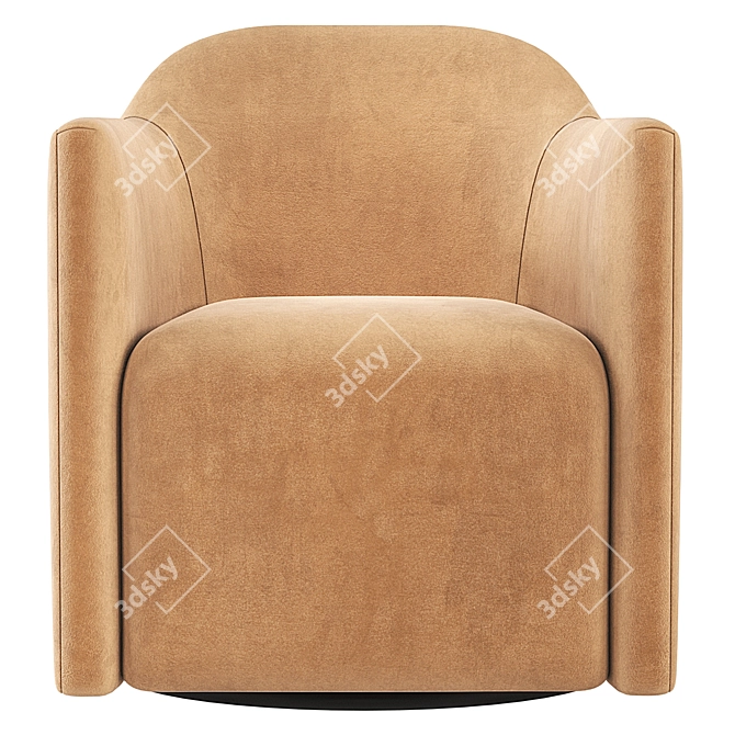 Blu Dot About Face Swivel Chair - Modern Velvet Lounge Seating 3D model image 2