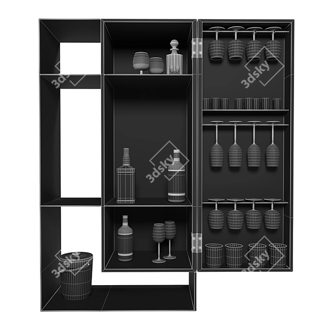 Compact Mini-Bar Set | Stylish Design 3D model image 3