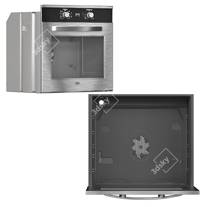 Beko Kitchen Appliance Set: Refrigerator, Cooktop, Wall Oven, Microwave 3D model image 6