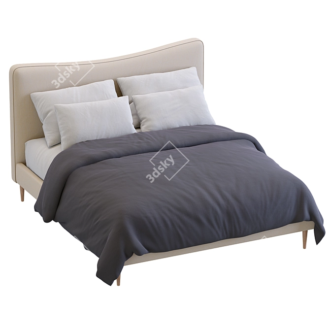 Elegant Myla Bed by West Elm - Timeless and Chic 3D model image 2