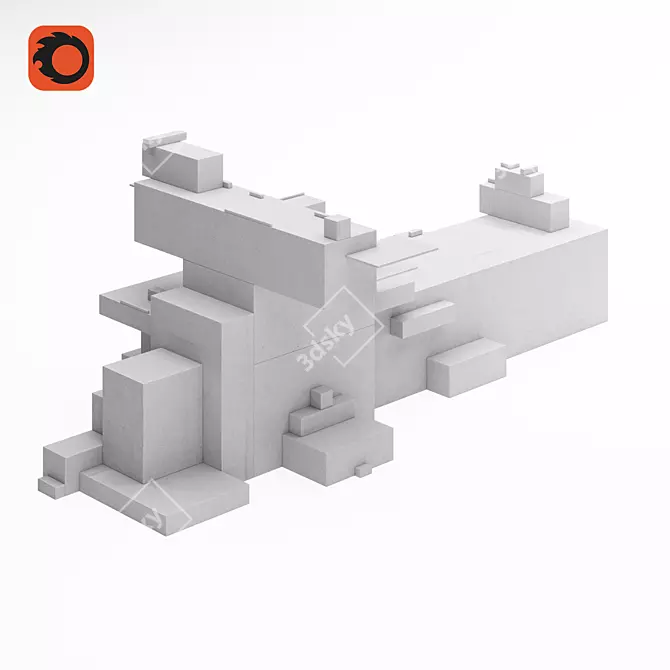 Suprematist Architecton Sculpture 3D model image 2