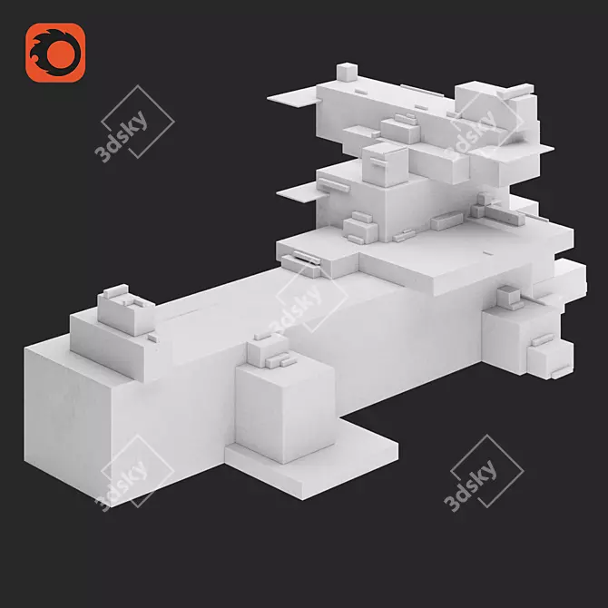 Suprematist Architecton Sculpture 3D model image 5