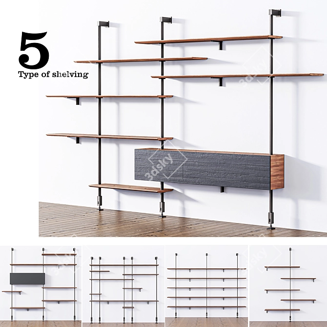 Multifunctional Italian Shelving: Cattelan Italia AIRPORT 3D model image 1