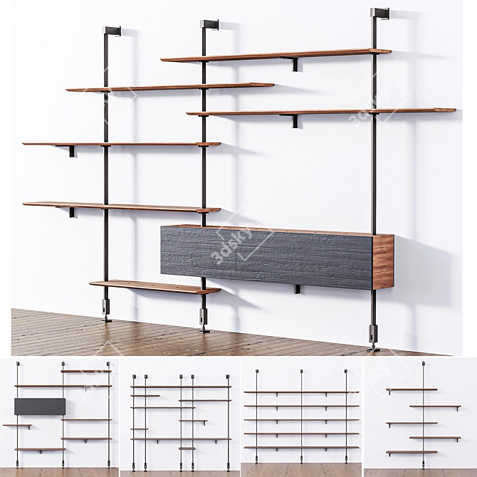 Multifunctional Italian Shelving: Cattelan Italia AIRPORT 3D model image 6