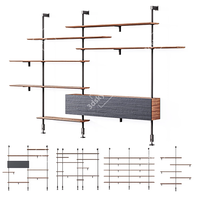 Multifunctional Italian Shelving: Cattelan Italia AIRPORT 3D model image 7