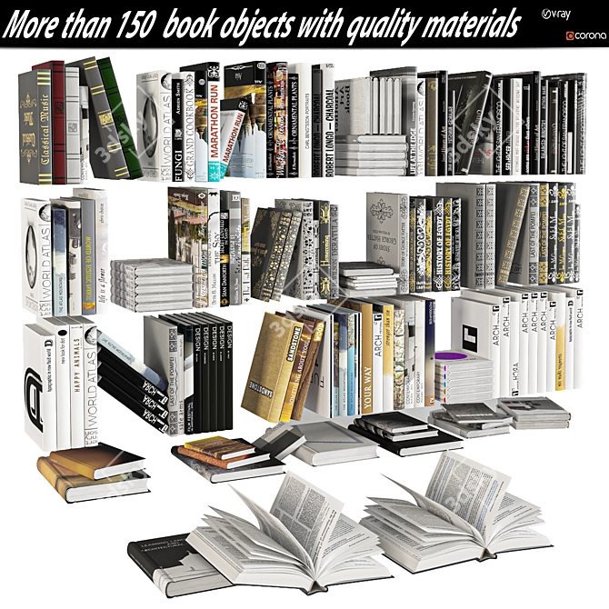 Versatile Book Organizer & Display Solution 3D model image 1