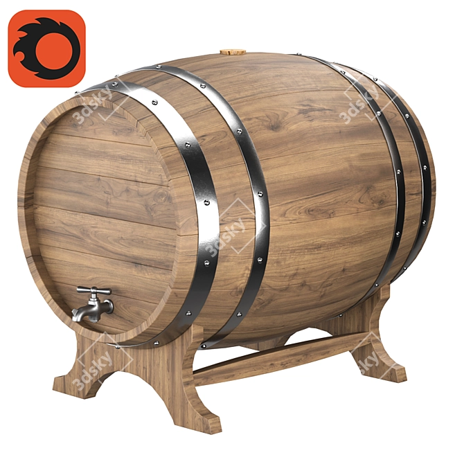 Modern Barrels for 3D Visualization 3D model image 1