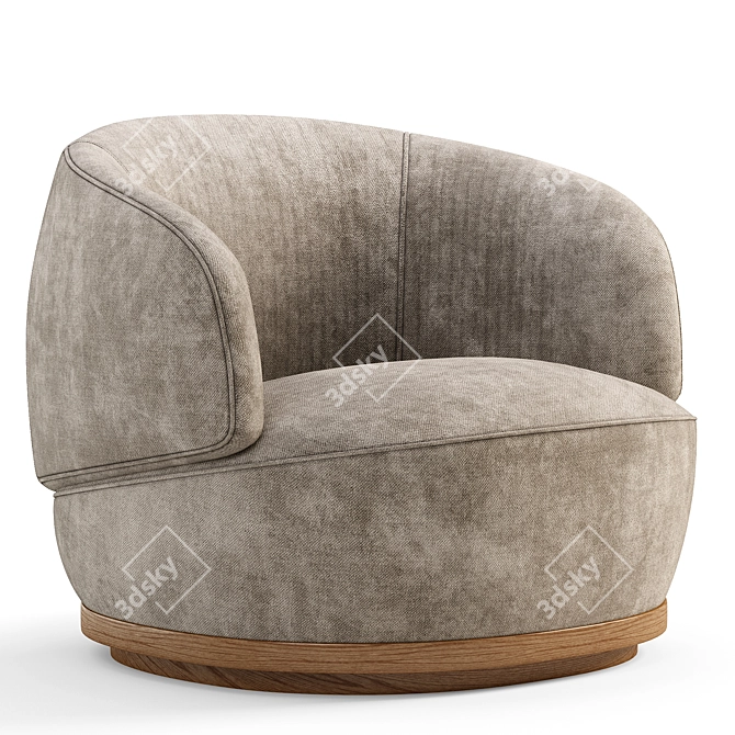 Stylish Orbit Armchair 3D model image 1