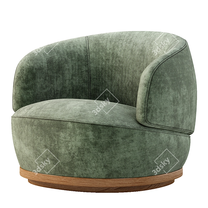 Stylish Orbit Armchair 3D model image 2