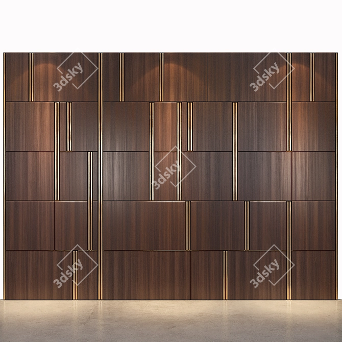 Modern Wood Wall Panel 81 3D model image 1