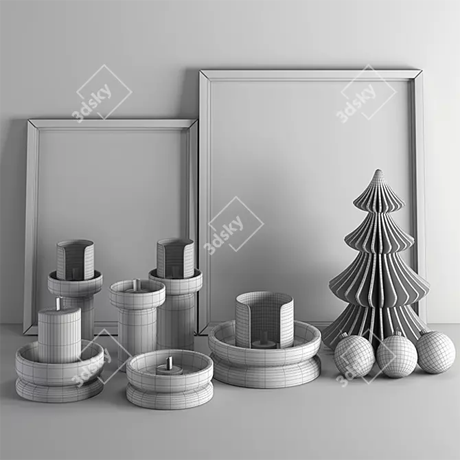 Sacred Flame Candleholder Set 3D model image 3